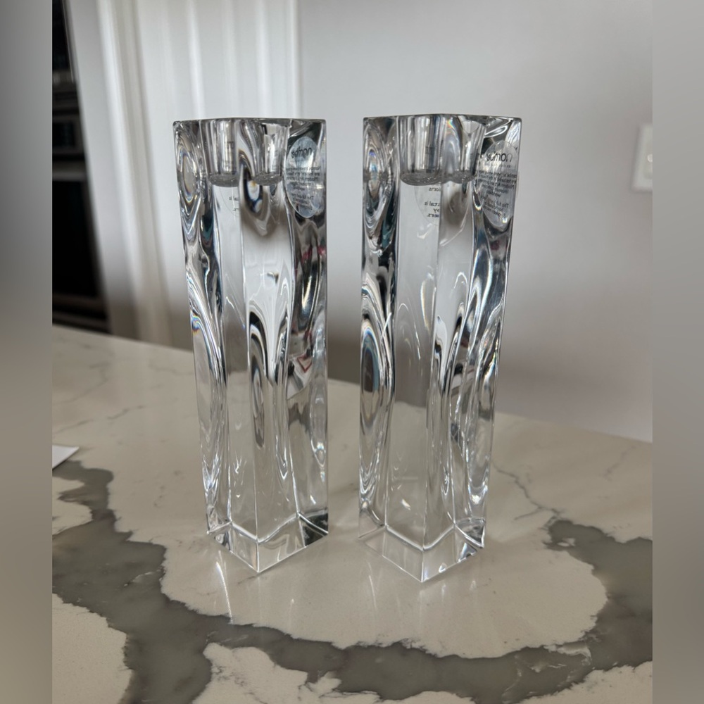 Nambé Crystal Reveal Candlestick Pair (8”) - Picture 5 of 7